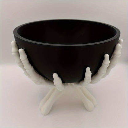 Halloween Skeleton Candy Bowl With White Hands And Gothic-inspired Decor - Image 6