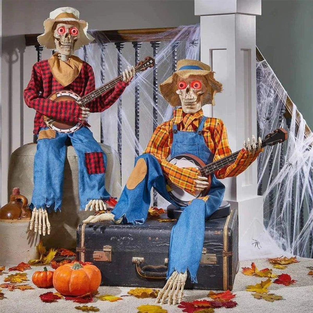 Halloween Skeleton Decoration With LED Plug In And Interactive Movement Glowing Halloween Decor - Image 3