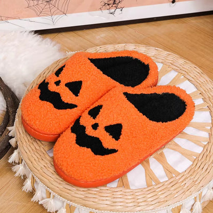 Halloween Slippers Pumpkin Face Closed Toe Indoor Comfort House Shoes Unisex - Image 2