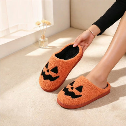 Halloween Slippers Pumpkin Face Closed Toe Indoor Comfort House Shoes Unisex - Image 4