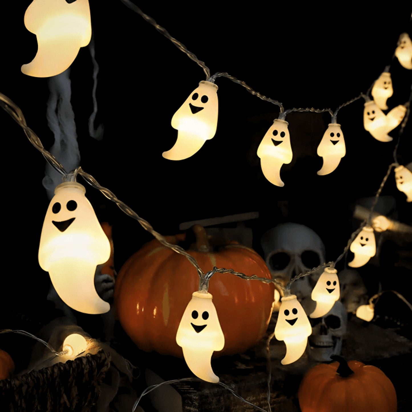 Halloween String Lights Pumpkin Eyeball Plastic 50ft Party Decorations - Image 5