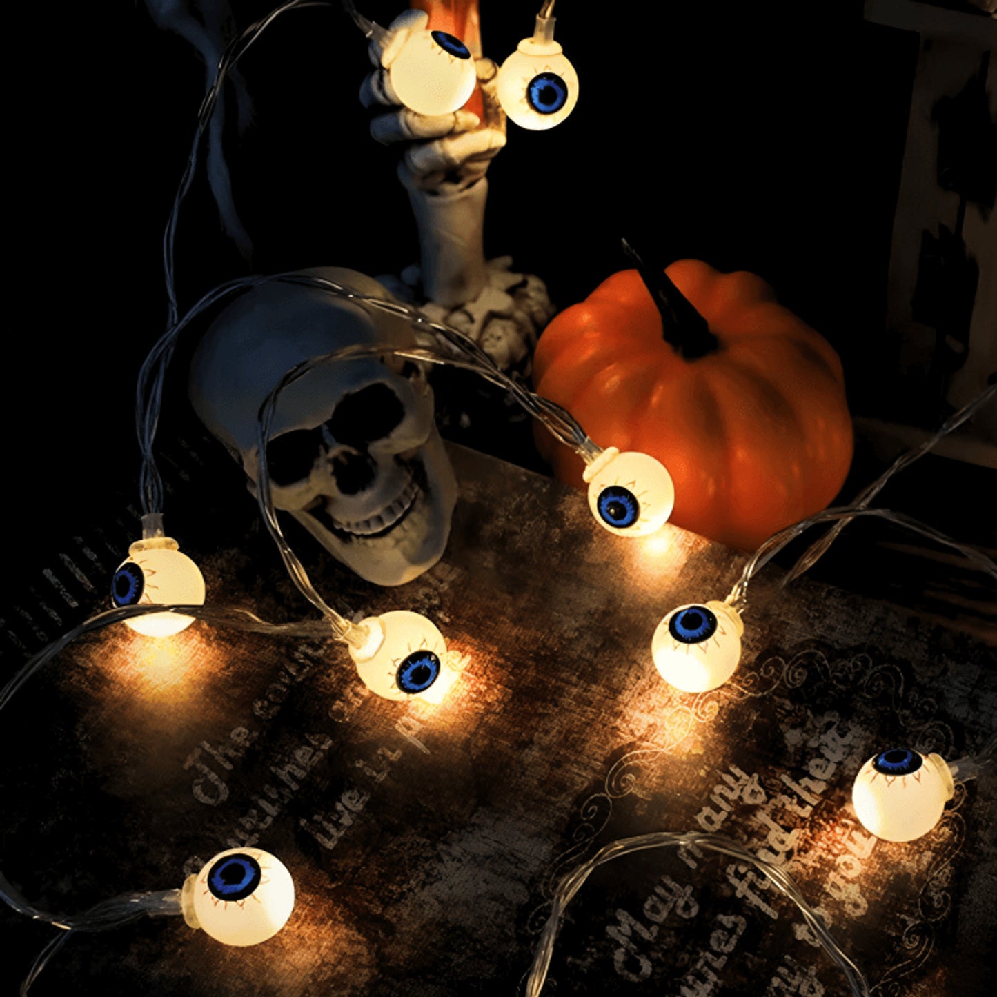 Halloween String Lights Pumpkin Eyeball Plastic 50ft Party Decorations - Image 8