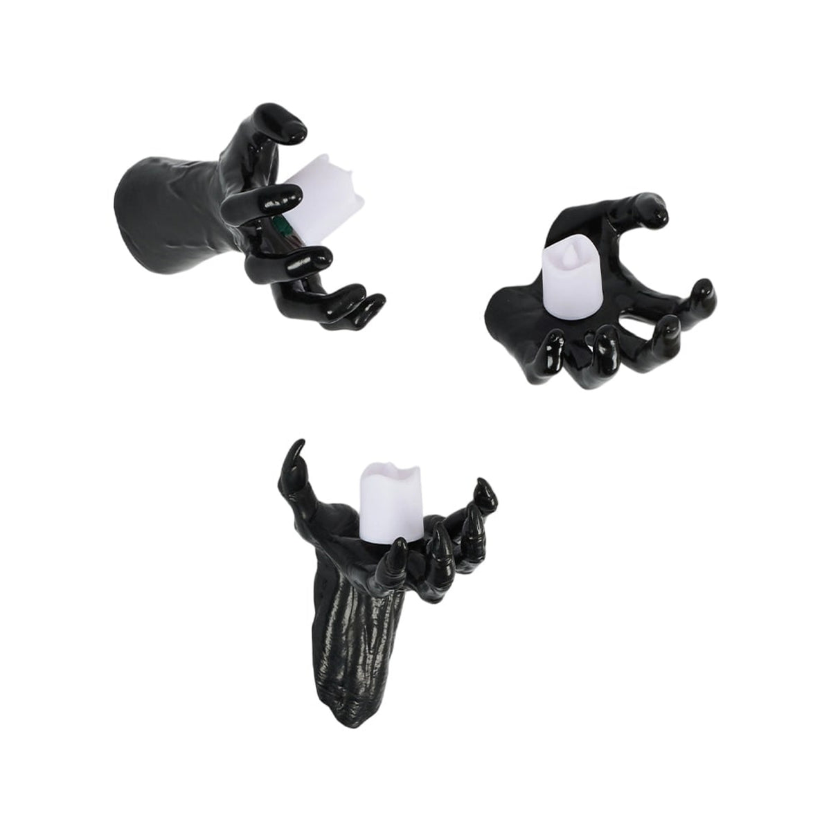 Halloween Wall Decoration Featuring Reaching Hand With Warm LED Candle Mounted Decor With Soft PVC And Cell Batteries - Image 9