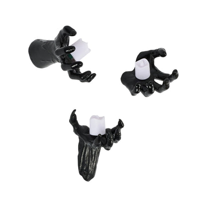 Halloween Wall Decoration Featuring Reaching Hand With Warm LED Candle Mounted Decor With Soft PVC And Cell Batteries - Image 9
