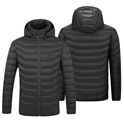 Heated Apparel Hooded Puffer Jacket With Full Zip Chest Control Panel And Multi-zone Heating - Image 4