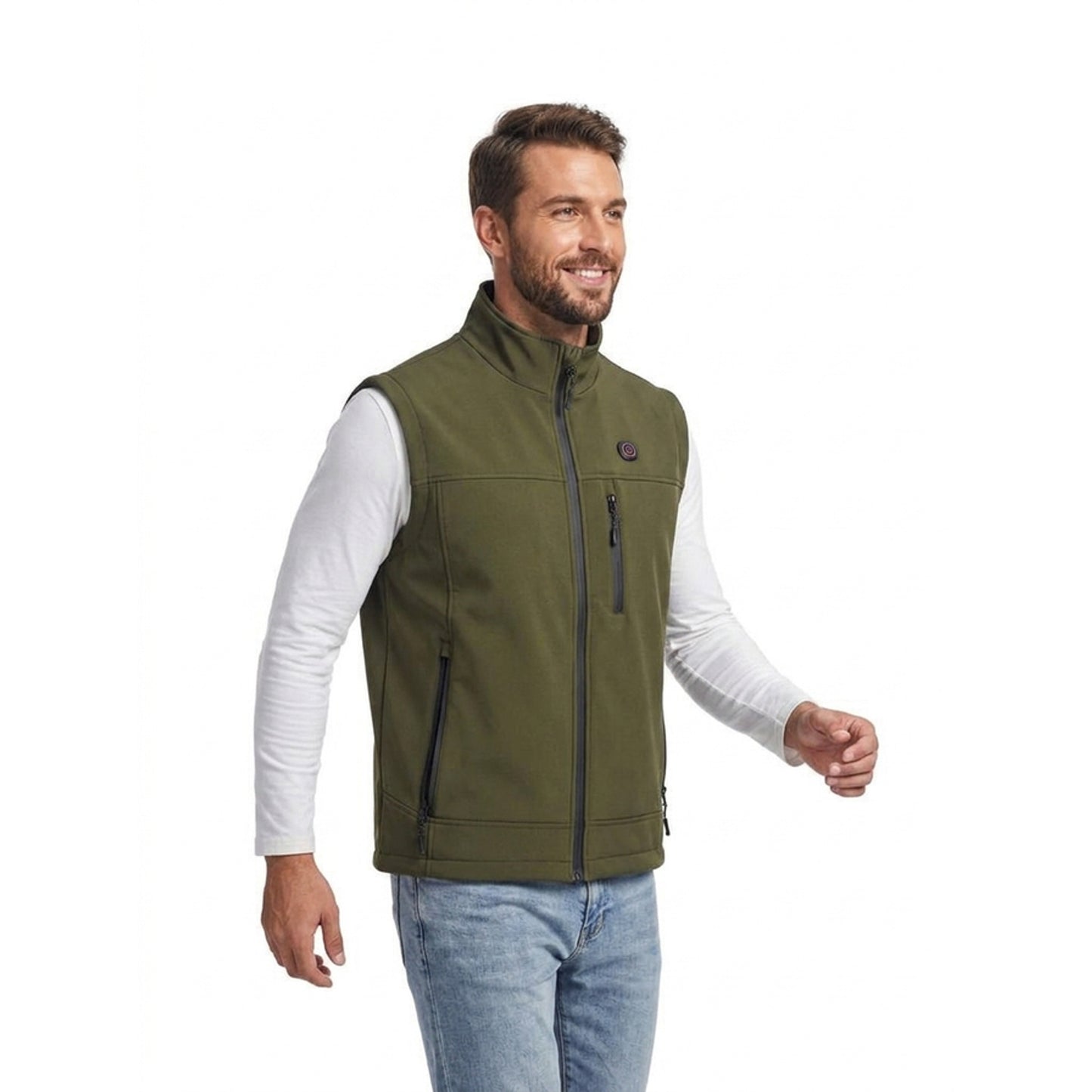 Heated Apparel Vest Full Zip Stand Collar With Chest And Back Heating Zones - Image 9