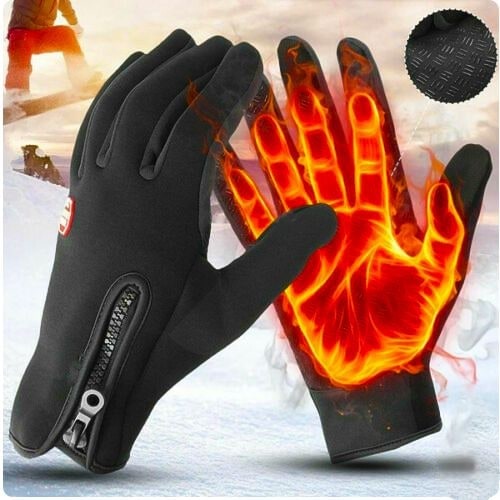 Heated Gloves For Winter Thermal Ladies Snow Ski Cycling With Zipper And Touchscreen Fingertips - Image 1
