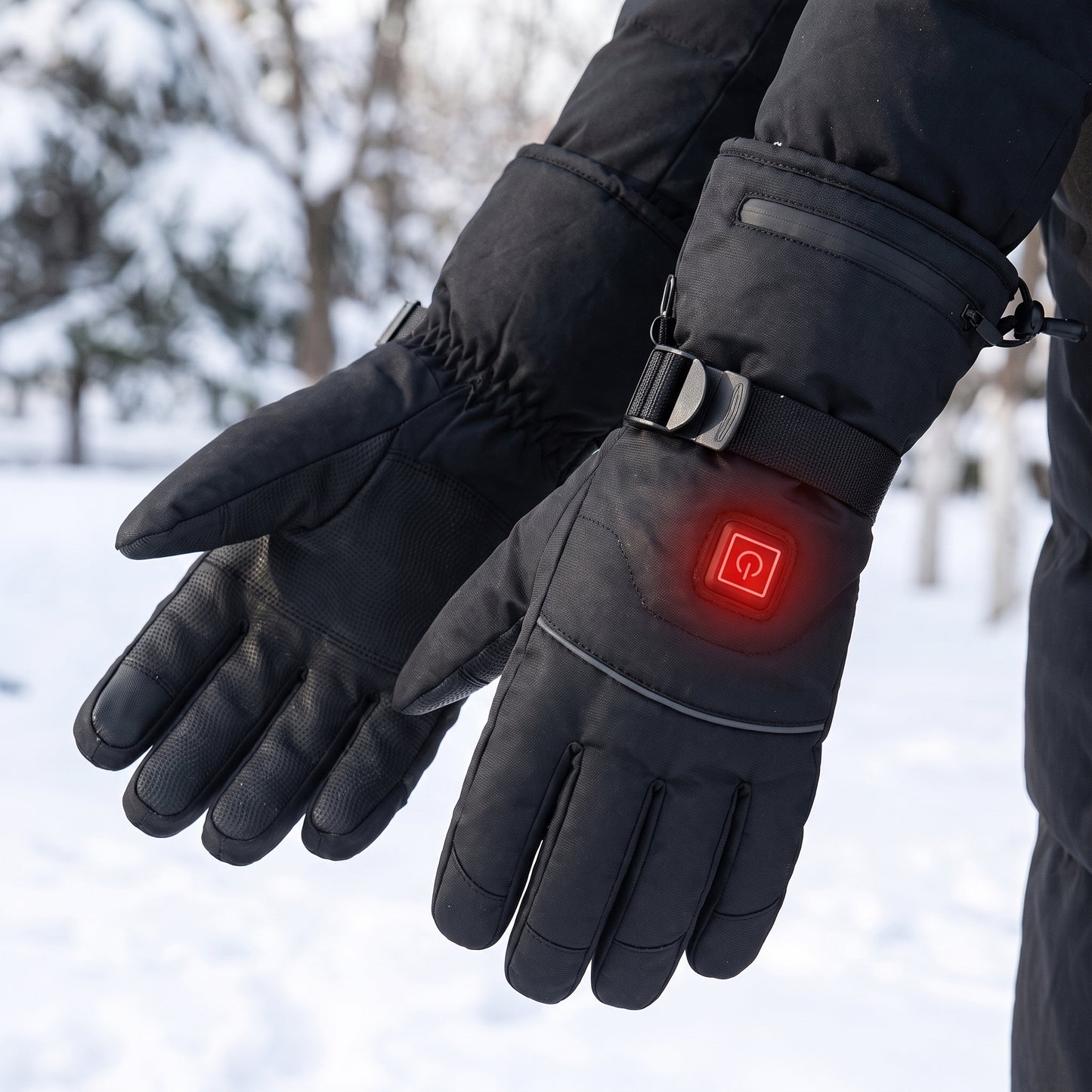 Electric Heated Gloves For Cold Hands Battery Operated With Touchscreen Fingertips And Waterproof Wrist Strap - Image 2