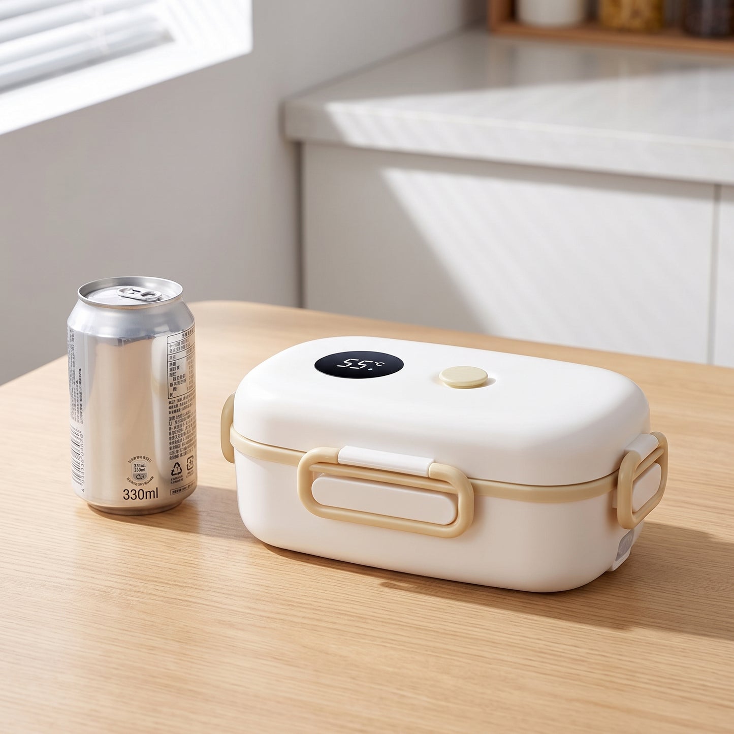 Lunch Box Portable Heated Food Warmer Digital Temperature Display - scale