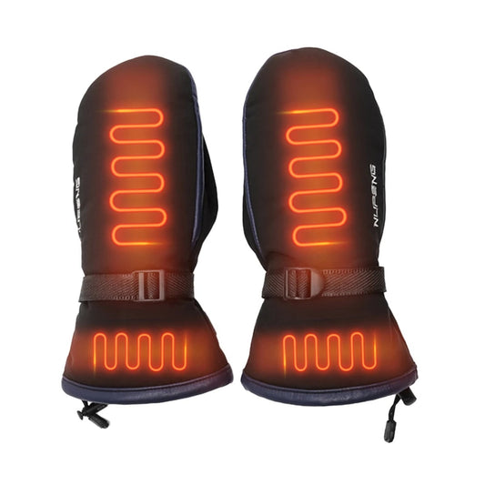 Heated Mittens Waterproof Electric Winter Warm Black Adjustable - Image 1