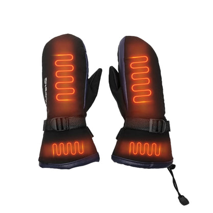 Heated Mittens Waterproof Electric Winter Warm Black Adjustable - Image 10