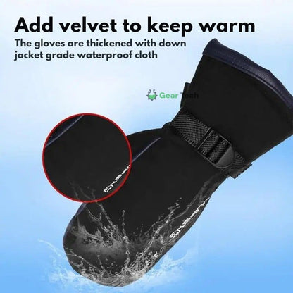 Heated Mittens Waterproof Electric Winter Warm Black Adjustable - Image 4