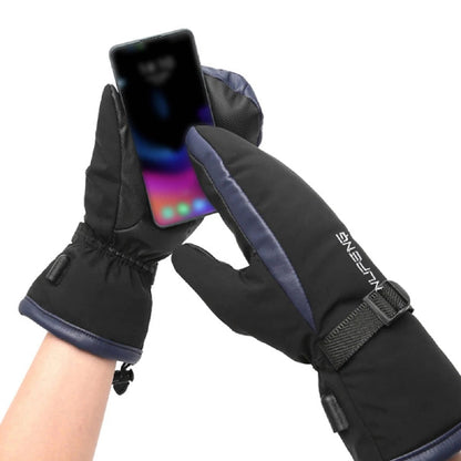Heated Mittens Waterproof Electric Winter Warm Black Adjustable - Image 7