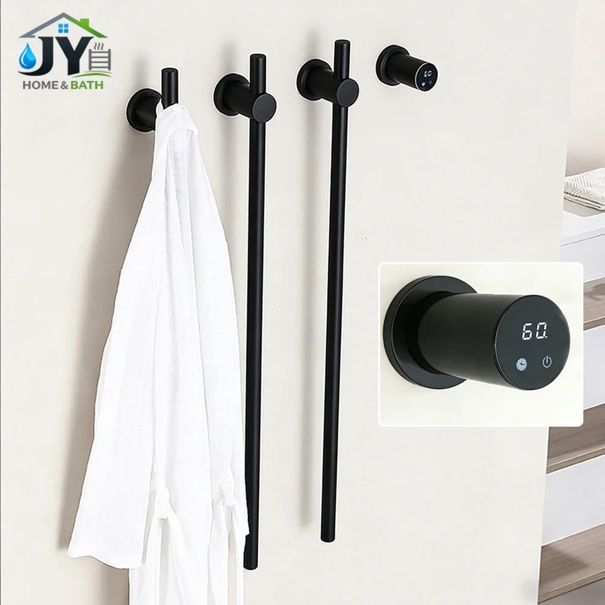 Heated Towel Rack Electric Wall Mounted Bathroom Warmer - Image 1