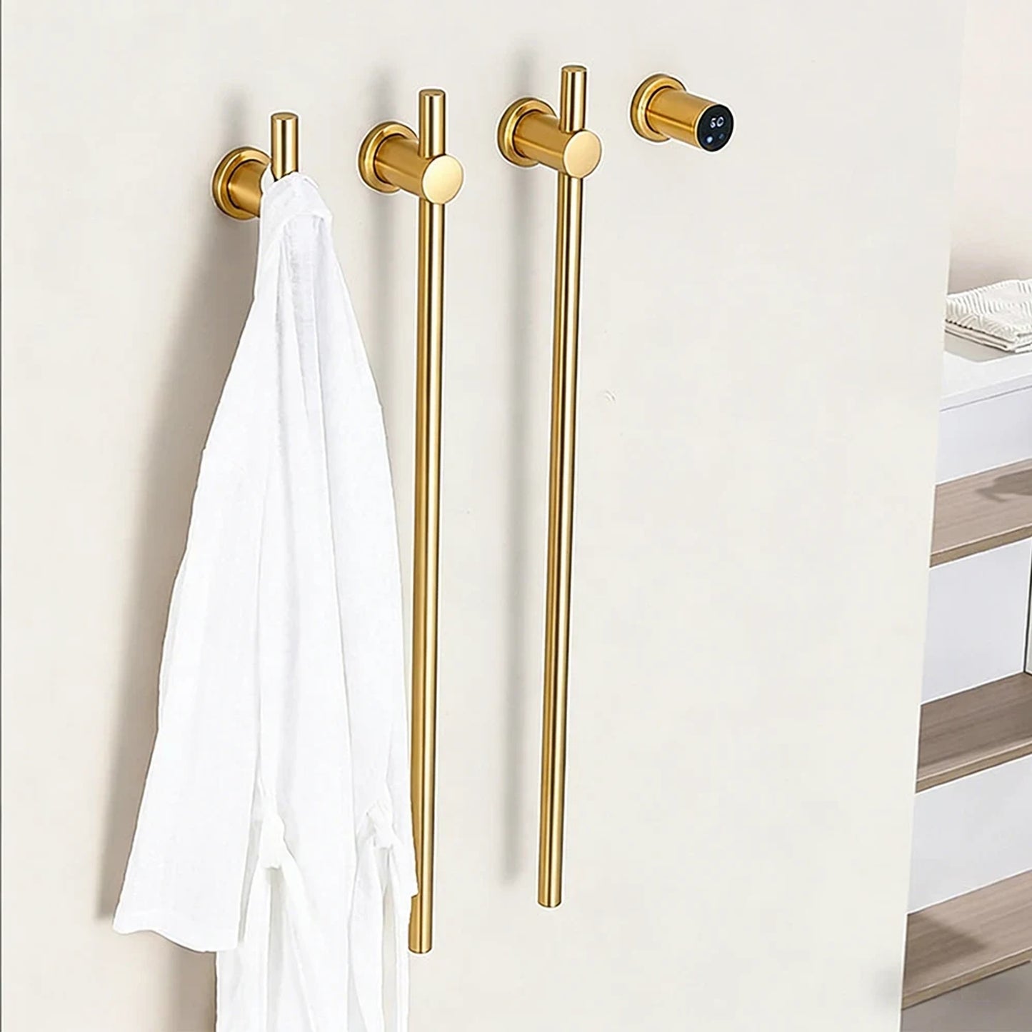 Heated Towel Rack Electric Wall Mounted Bathroom Warmer - Image 2