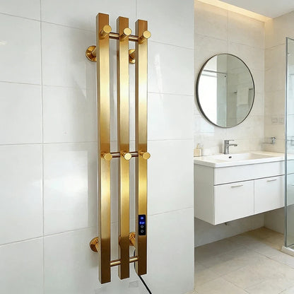 Heated Towel Rack Wall Mount Bathroom Electric Rail With Digital Control And Secure Hooks 304 Stainless Steel Design - Image 3