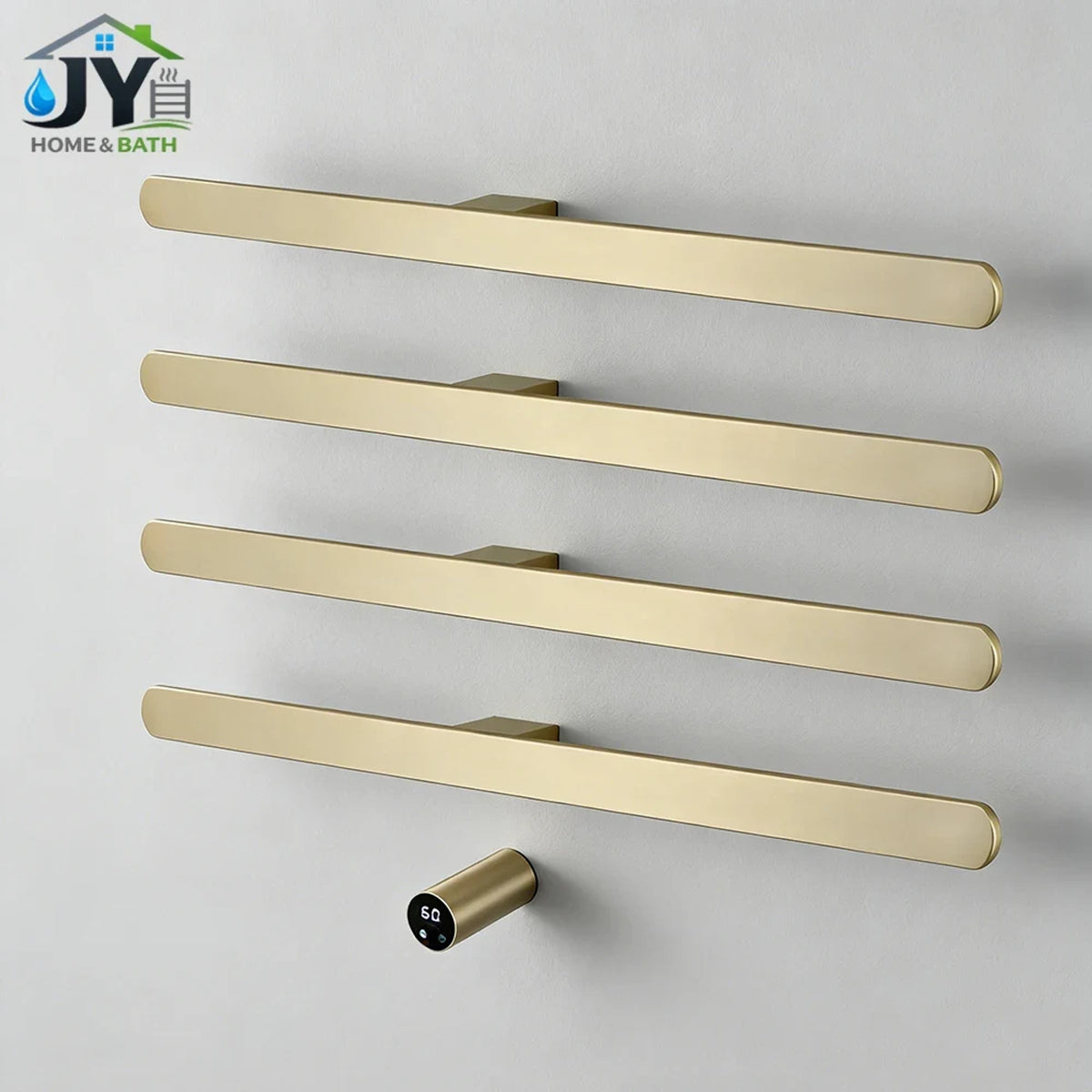 Heated Towel Rack With Digital Control Bathroom Dryer Rail Warmer With 4 Bars Wall-Mounted Radiator - Image 1