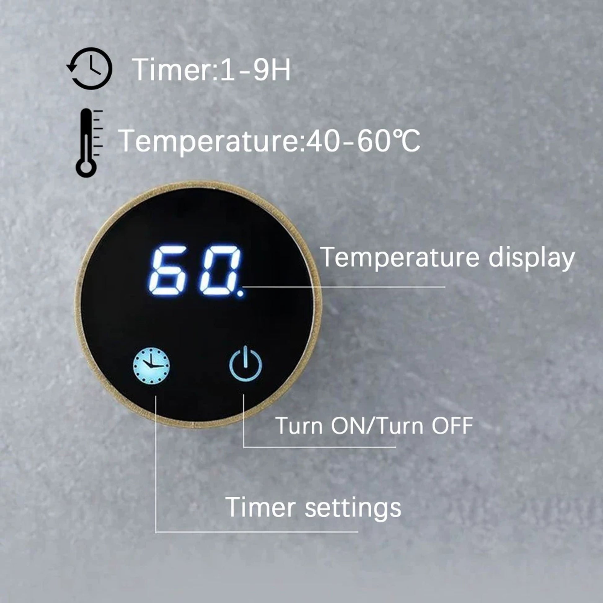 Heated Towel Rack With Digital Control Bathroom Dryer Rail Warmer With 4 Bars Wall-Mounted Radiator - Image 4