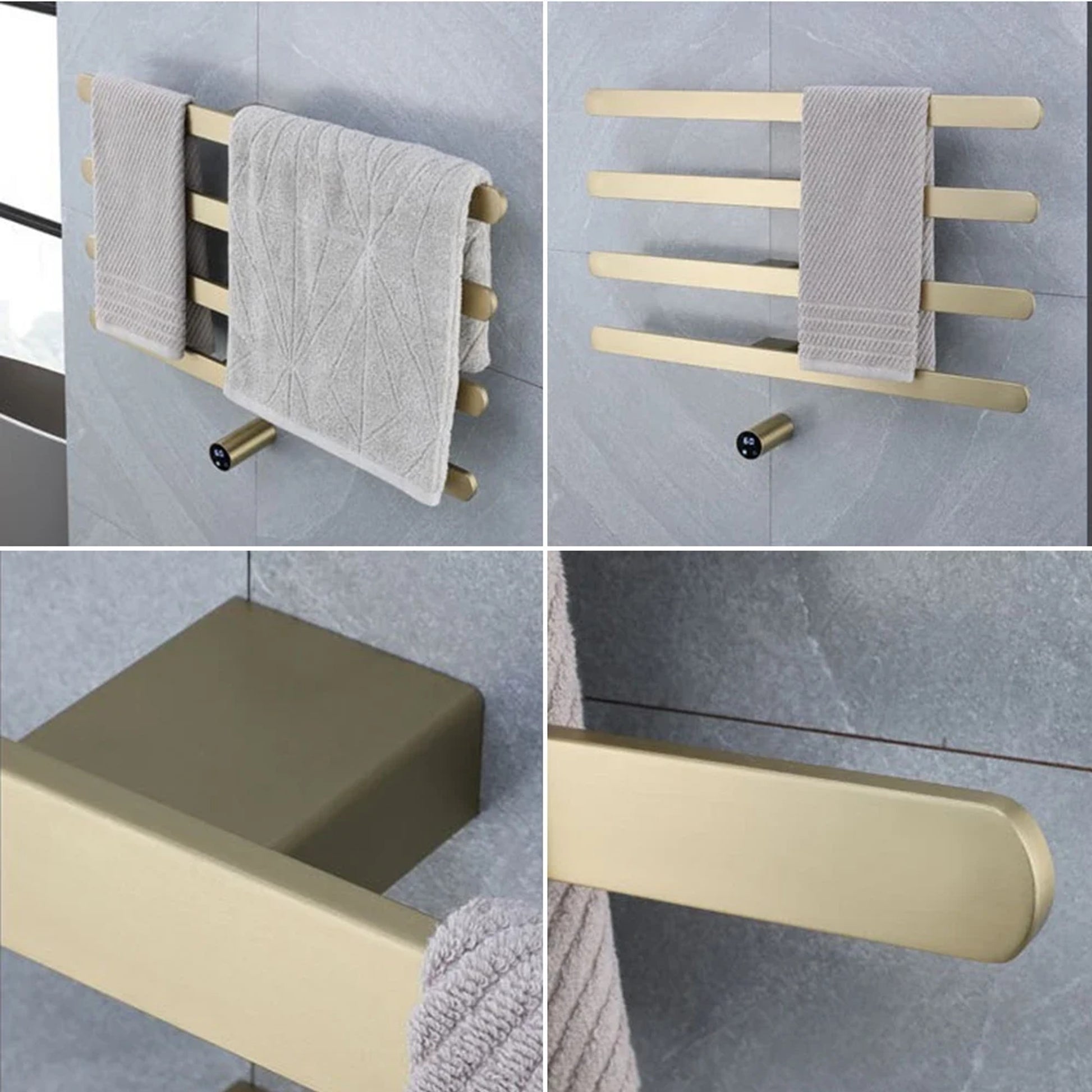 Heated Towel Rack With Digital Control Bathroom Dryer Rail Warmer With 4 Bars Wall-Mounted Radiator - Image 5