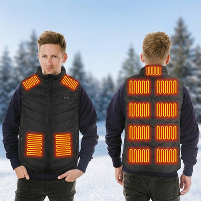 Heated Vest For Men With USB Rechargeable Battery Powered Puffer Stand Collar - Image 1