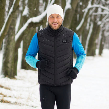 Heated Vest For Men With USB Rechargeable Battery Powered Puffer Stand Collar - Image 3