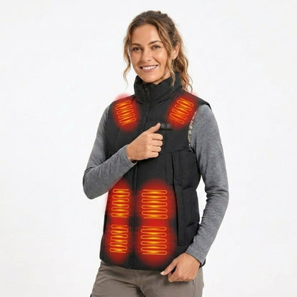 Heated Vest Women With USB Rechargeable Battery Powered Puffer Stand Collar - Image 1