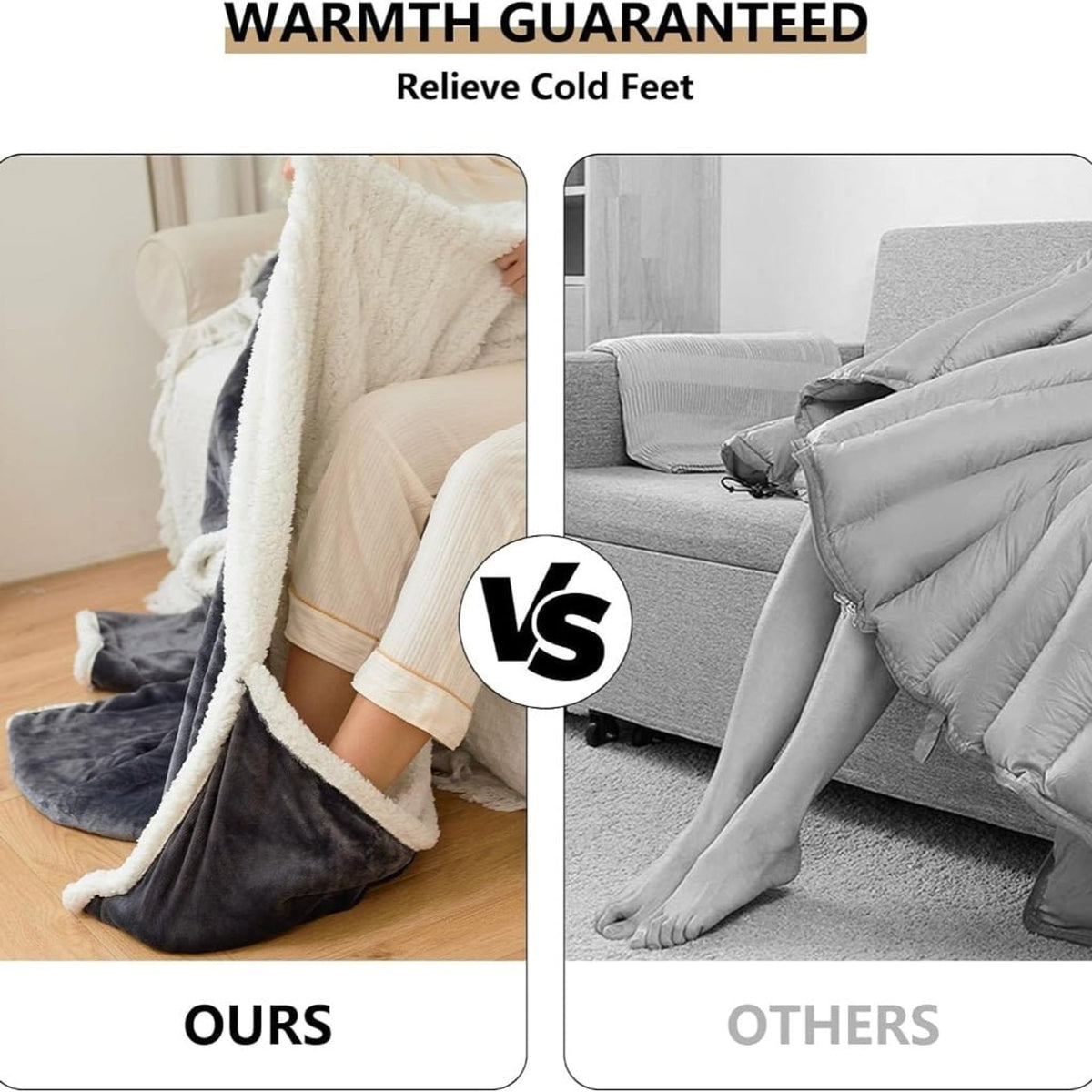 Heated Wearable Blanket With Electric Heating Sleeves And Foot Pocket - Image 7