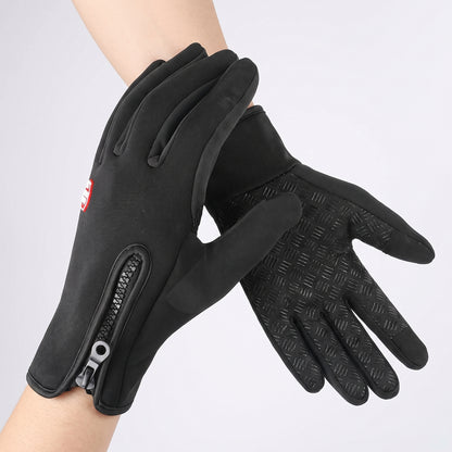 Heated Gloves For Winter Thermal Ladies Snow Ski Cycling With Zipper And Touchscreen Fingertips - Image 3