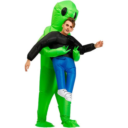Inflatable Alien Costume Green Funny Halloween Adult - Image 4