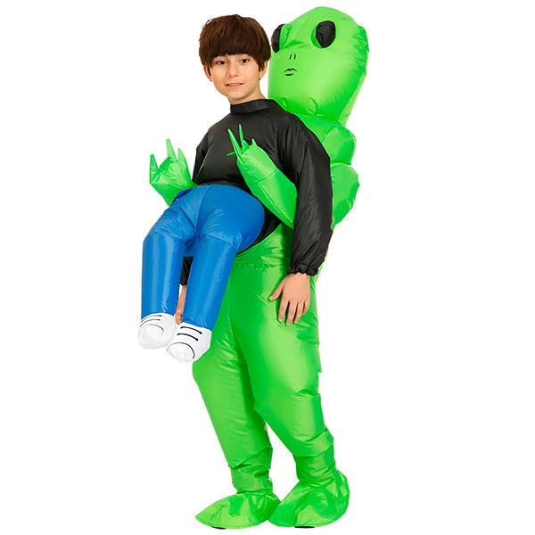 Inflatable Alien Costume Halloween Full Body Green Abduction Faux Legs - Image 6
