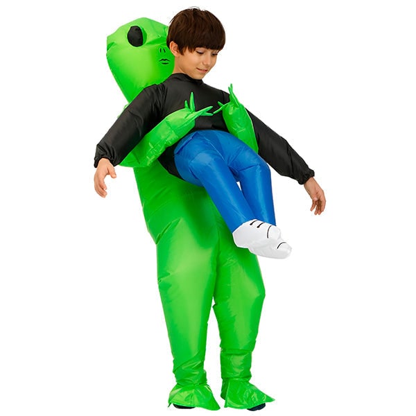 Inflatable Alien Costume Halloween Full Body Green Abduction Faux Legs - Image 7