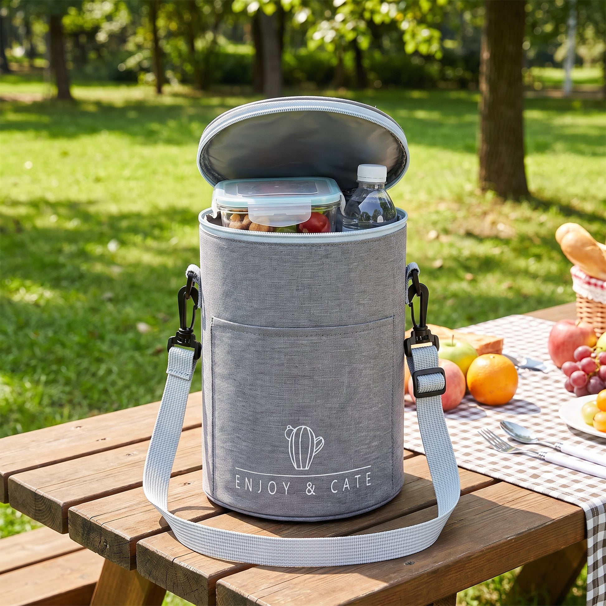 Lunch Bag for Work Cooler Insulated Strap Food Storage - in-use