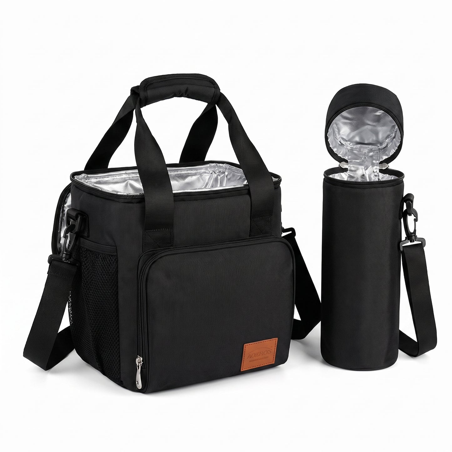Lunch Bag for Work Cooler Insulated Black Shoulder Strap - studio