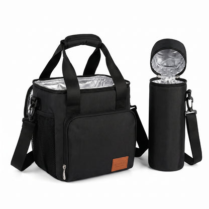 Lunch Bag for Work Cooler Insulated Black Shoulder Strap - studio
