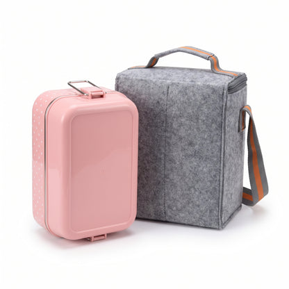 lunch box stainless steel insulated multi-tier food storage container - angle