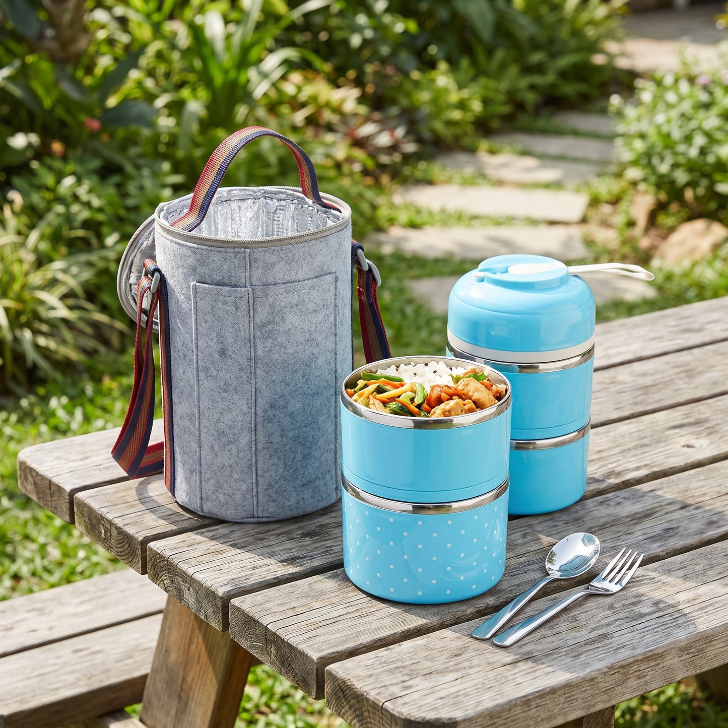 lunch box stainless steel insulated multi-tier food storage container - Image 9