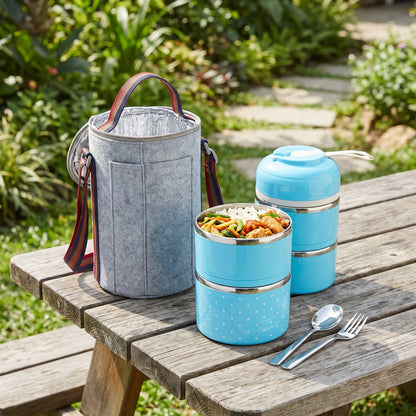 lunch box stainless steel insulated multi-tier food storage container - Image 9