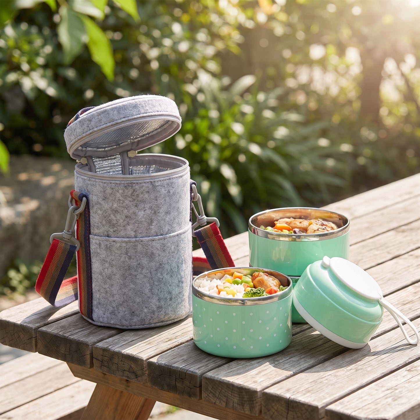 lunch box stainless steel insulated multi-tier food storage container - Image 16