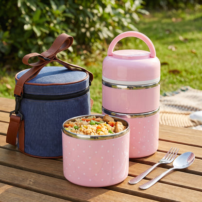 lunch box stainless steel insulated multi-tier food storage container - Image 3