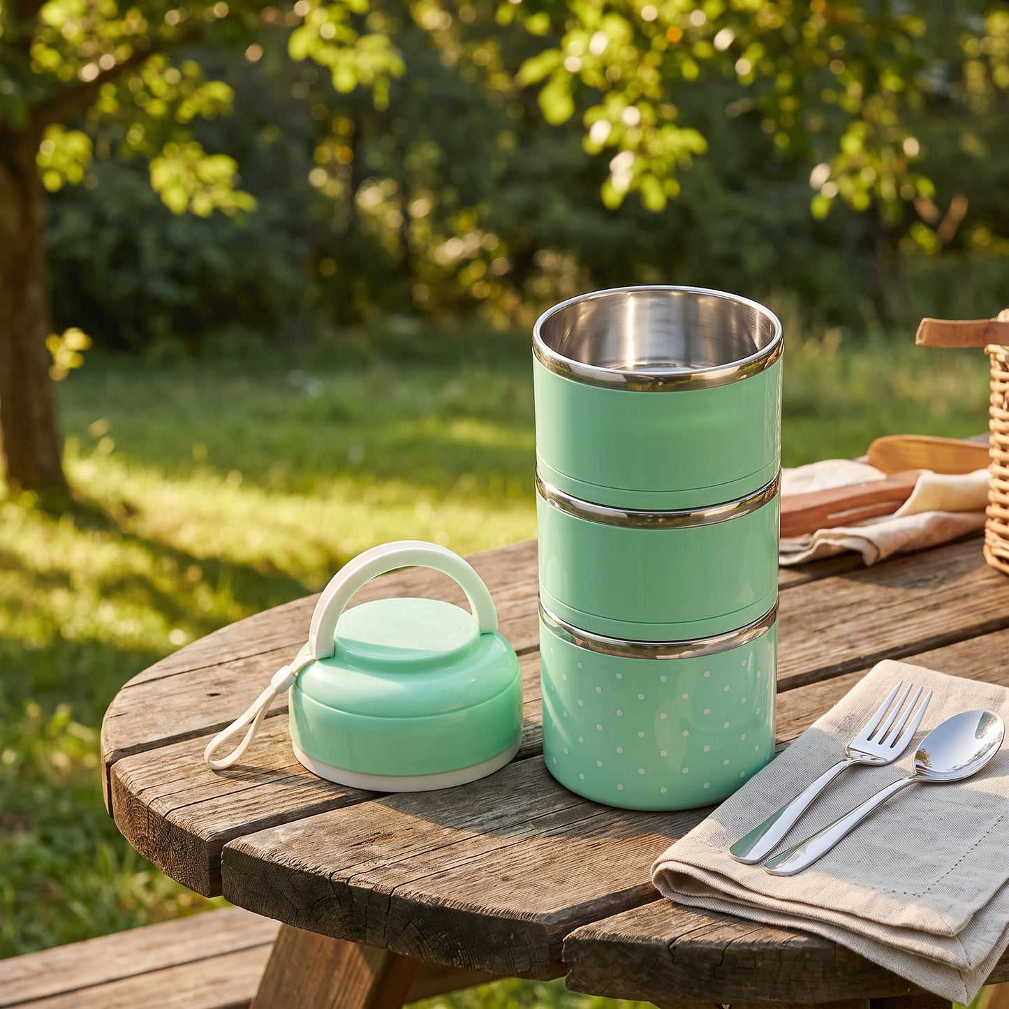 lunch box stainless steel insulated multi-tier food storage container - Image 31