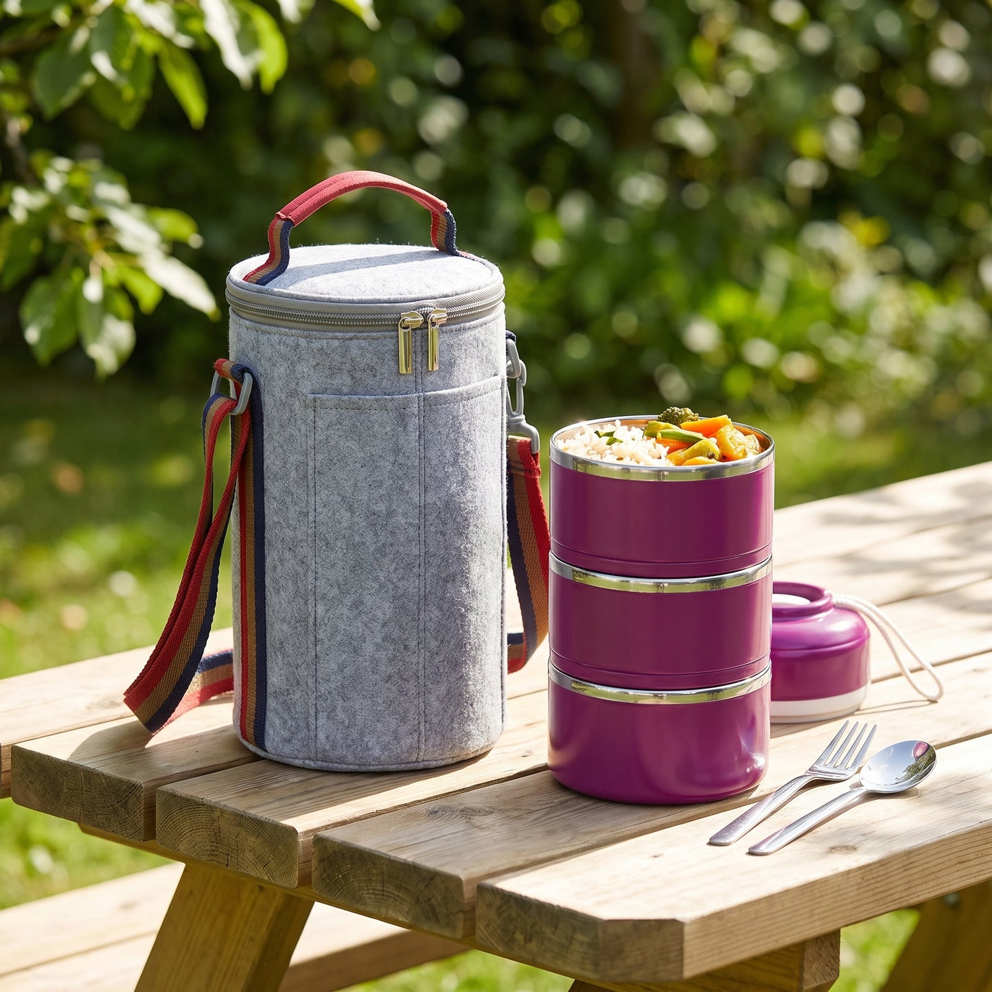 lunch box stainless steel insulated multi-tier food storage container - Image 11