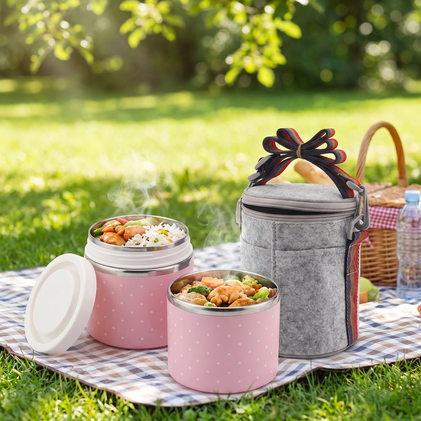 lunch box stainless steel insulated multi-tier food storage container - Image 19