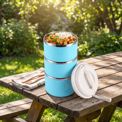 lunch box stainless steel insulated multi-tier food storage container - Image 12