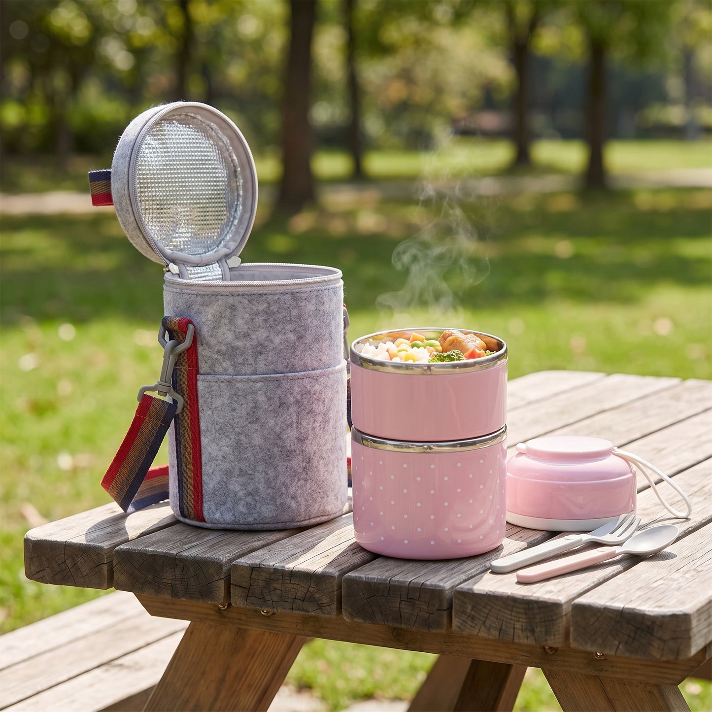 lunch box stainless steel insulated multi-tier food storage container - Image 5