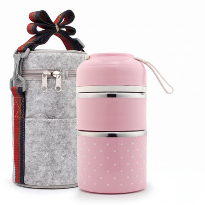 lunch box stainless steel insulated multi-tier food storage container - studio