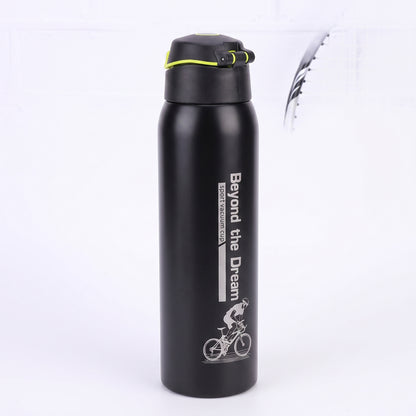 Water Bottle Insulated Sports Stainless Steel Flip Top - angle