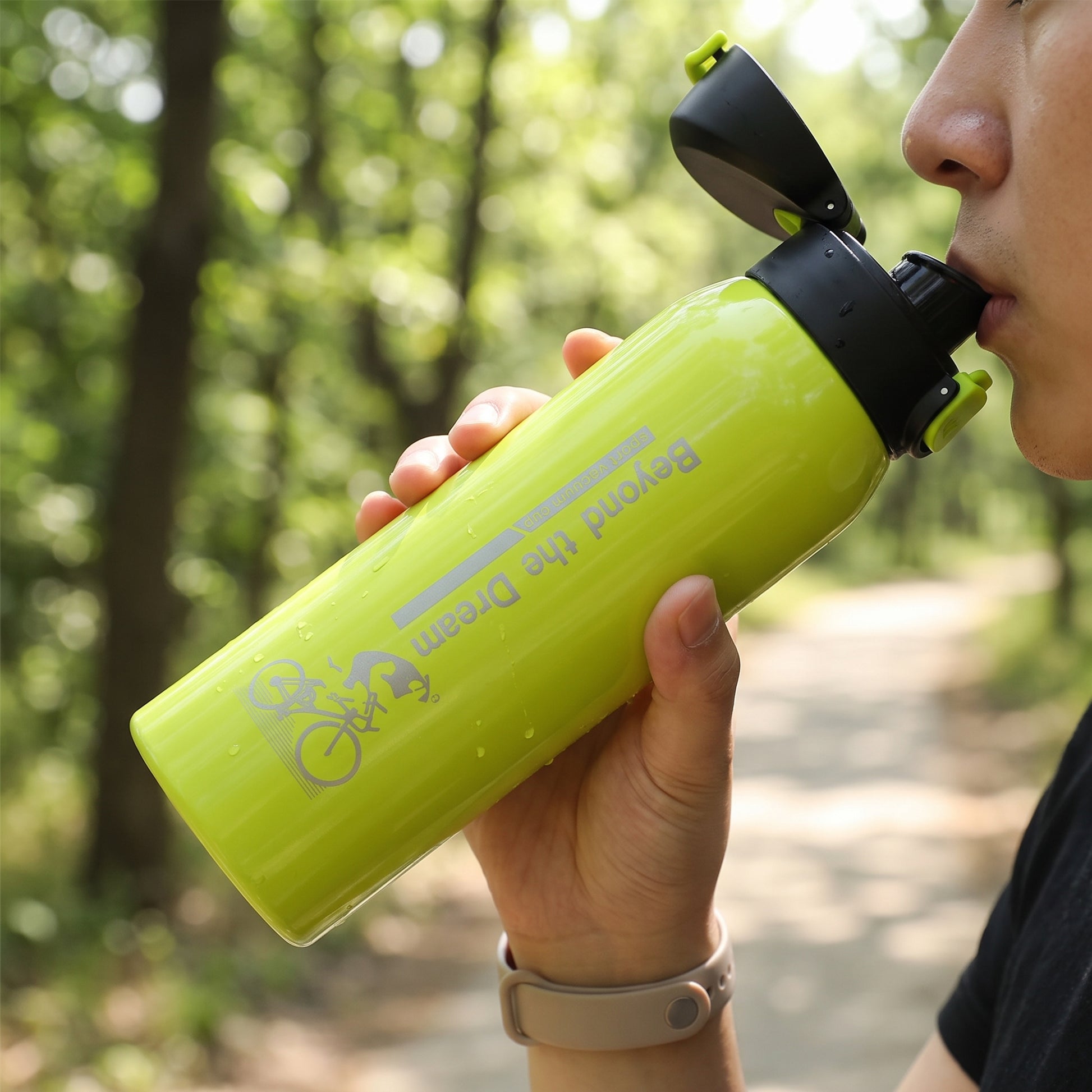 Water Bottle Insulated Sports Stainless Steel Flip Top - Image 1