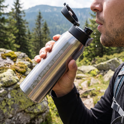 Water Bottle Insulated Sports Stainless Steel Flip Top - Image 5
