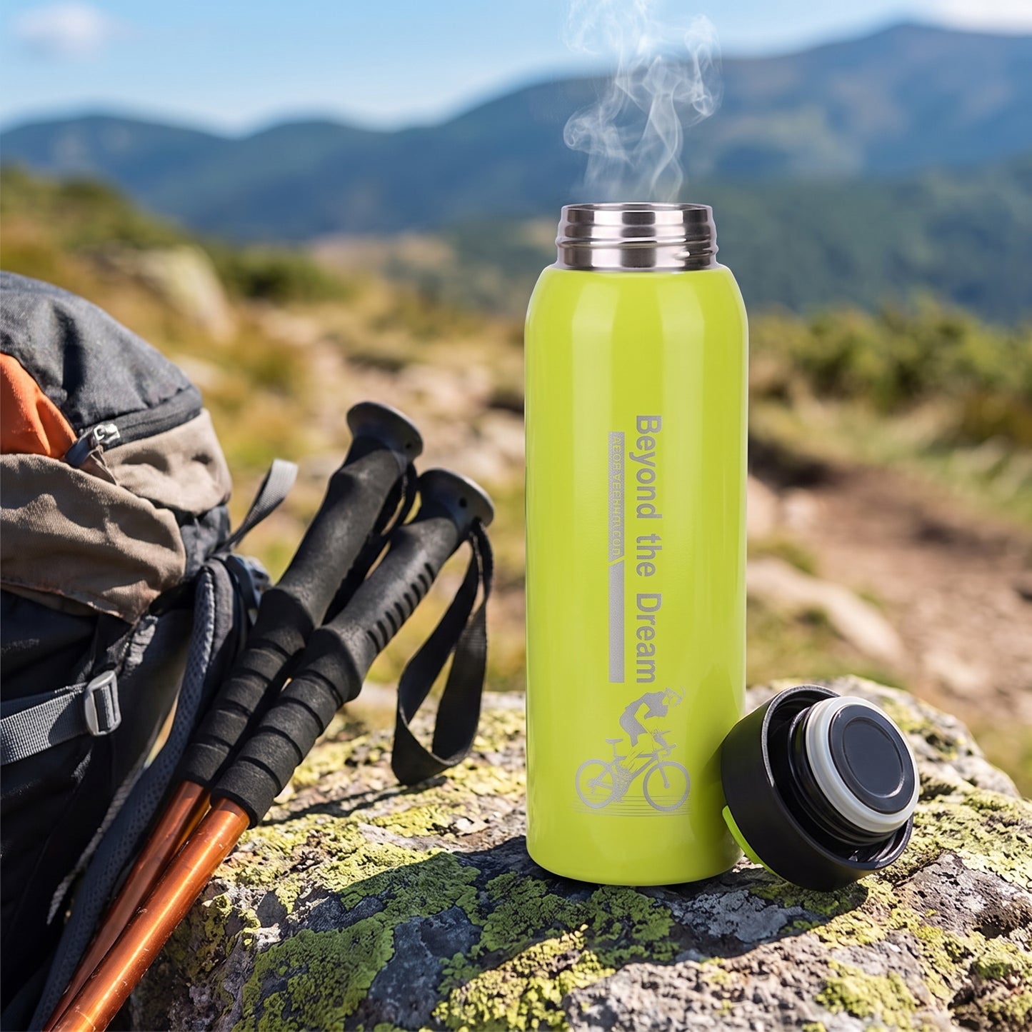 Water Bottle Insulated Sports Stainless Steel Flip Top - hero