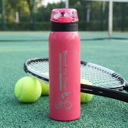 Water Bottle Insulated Sports Stainless Steel Flip Top - in-use